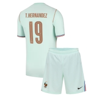 Camiseta Francia Theo Hernandez #19 Segunda Equipación Replica Mundial 2026 para niños mangas cortas (+ Pantalones cortos)